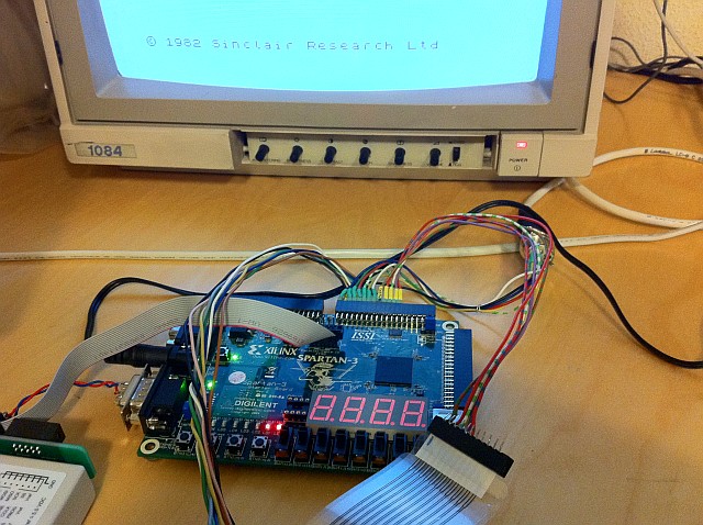 ZX Spectrum design in a Digilent Spartan 3 Starter Board. Real matrix keyboard version