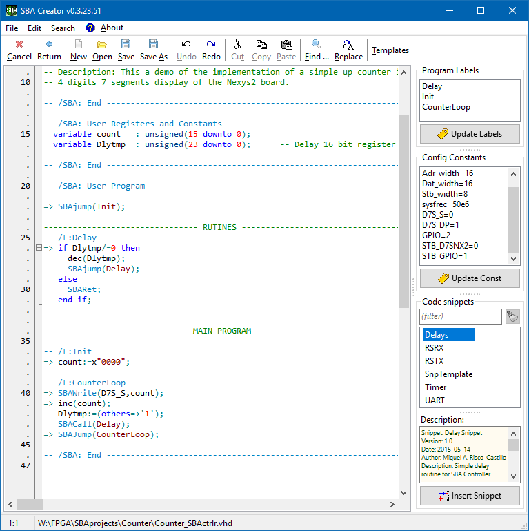 SBA Creator - Controller program